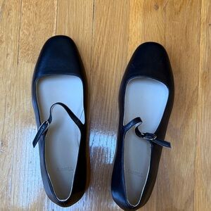 Brand new Theory Black Mary Jane Ballerina Leather Strap Flats